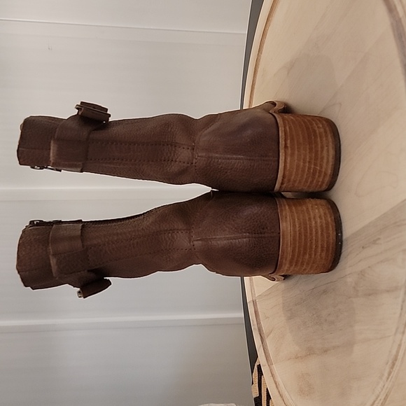 Kork-Ease Mona Lace Up Leather Combat Boots in Aztec Fig Brown 9.5 - Picture 3 of 7